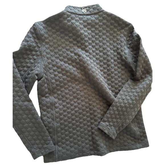 Grayson 1/4 Zip Black Textured Wolf Pattern Size Large Polyester Blend - Picture 6 of 6